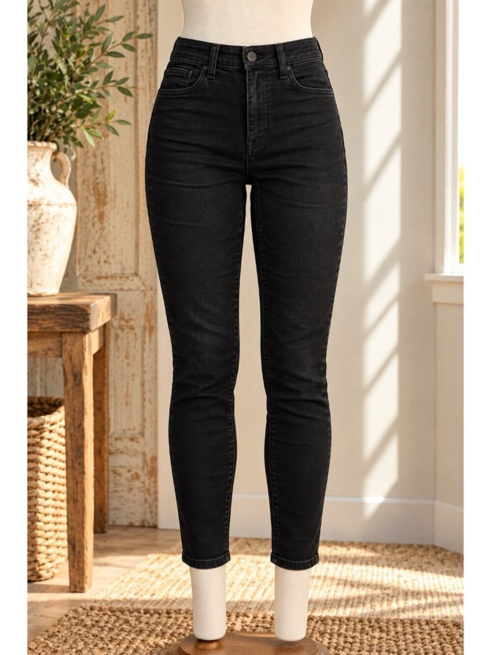 J. Crew 9" High-Rise Black Jeggings Jeans Toothpick Ankle Skinny Jeans Size 30